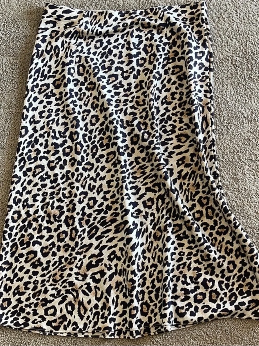 J. Crew Gwyneth Satin Slip Leopard Print Midi Skirt